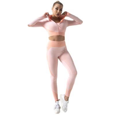 China Breathable Hot Selling Autumn Winter Women 2pieces Sports Yoga Sets Knitted Hip Lifting Yoga Clothes Elastic Sets for sale