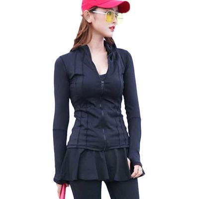 China Popular Breathable Good Zipper Full Sports Wear Compression Track Jacket Workout Apparel Women Coats Cropped Gym Crop Jacket for sale