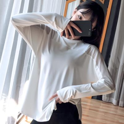 China Autumn And Winter T-shirt Yoga Gym Blouse Running Fitness Yoga Suit Large Long Sleeve Breathable Sports Quick Drying Suit For Women for sale