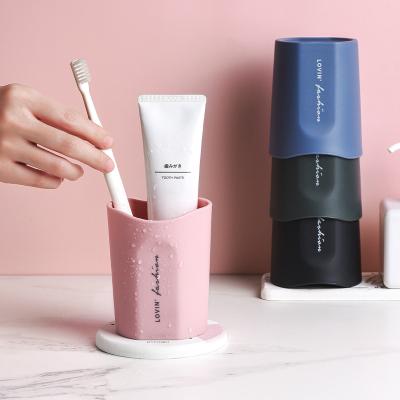 China Pink Black Color Travel Bathroom Toothbrush Blue Green Anti-Slip Lightweight Plastic Cup Viable With Cheap Price for sale