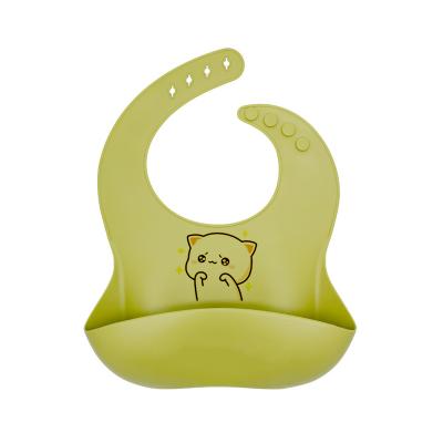 China Washable Accept Custom Food Grade Silicone Baby Feeding Waterproof Bibs Private Label Easy Clean for sale