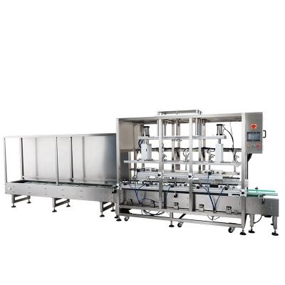 China Paper Packaging Material 5 Nozzle Automatic Liquid Filling Machine for Chemical Products for sale