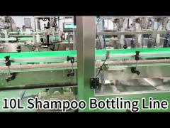 750 Bottle/Hour Auto Detergent Shampoo Filling Capping Labeling Line for 10L Bottles