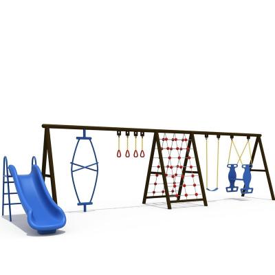 China Bring Happiness Playground Plastic Swing Set With Slide For Kids And Children for sale