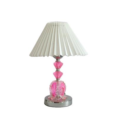 China Direct Selling Creative Modern Dongguan Simple Table Lamp Korean Hot Romantic Modern Bedroom Led Small Pleated Decorative Night Lamp for sale