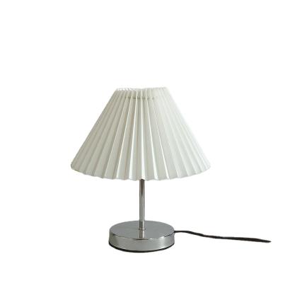 China Direct Selling Modern Simple Creative Bedroom Foreign Trade Desk Lamp Korean Warm Romantic Led Small Pleated Night Decorative La for sale