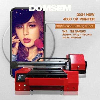 China Custom Printing Phone Case DOMSEM 60x40cm Cylindrical Flatbed Printing UV Inkjet Printer 3 Printing Heads Varnish Print Machine 3D Printer Embossed Printer for sale