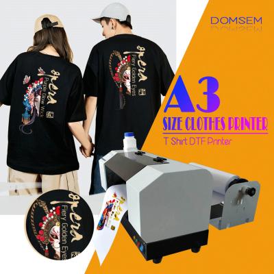 China Hot Selling DTG Samll A3 Size Textile Hotel UV Flatbed T-shirt Printer For Clothes Cotton Continuous Easy To Print for sale