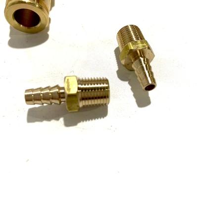 China Aluminum Brass Hose Burr Male Thread Pneumatic Fitting For Auto Parts / Motorcycle for sale