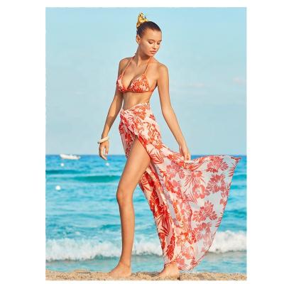 China Fashion Anti-UV Printed Long Cover Up Beach Wear Swimwear Bikini for sale