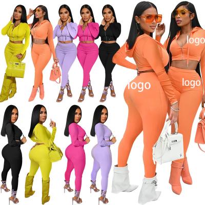 China 2021 New Arrive Thicker Women's Hooded Fashion Hooded Fashion Solid Color Casual Sports Fall And Winter Two Piece Set for sale