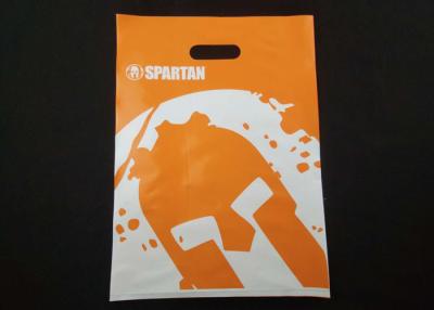 China Orange Custom Die Cut Plastic Bags Recyclable For Retail Goods / Trade Shows for sale