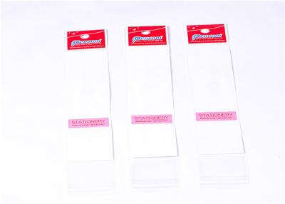 China Red Plastic Opp Hang Hole Bags Self Adhesive Light Weight For Pen Storage for sale