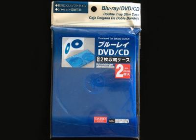 China DVD / CD Self Sealing Packaging Bags With White Pearl Film Header Blue Color for sale