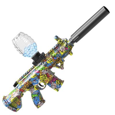 China Funny Outdoor 2022 Hot Electric Toy Bullet Water Beads Toy Gun M416 Akm-47 Shooting Team Game Splatter Ball Water Gun Set for sale