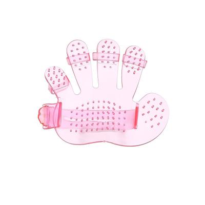 China Food Contact Grade Pet Bath Brush Gloves Massage Palm Five Finger Brush Grooming Supplies Pet Feeds Stabilized for sale