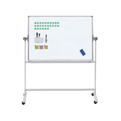 China High Quality Whiteboard Stand Double Side Rotating Magnetic Whiteboard Stand With Wheels for sale