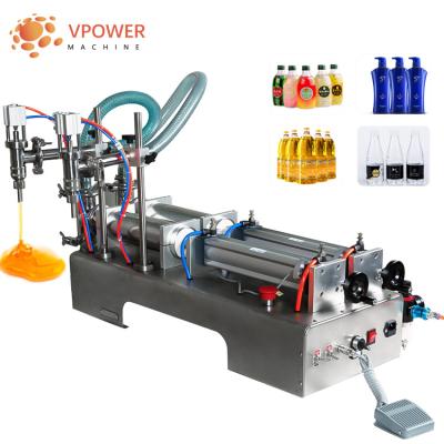 China GARMENT 5-5000ml G2WY Semi-automatic Two Heads Horizontal Pneumatic Liquid Filling Machine for Milk, Beverage, Shampoo, Oil, Water, Juice for sale