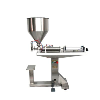 China GARMENT G1WG Semi-automatic vertical pedal single spout paste filler filling machine for tomato sauce, cosmetic cream for sale