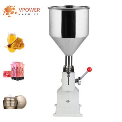 China Work Efficiently A03 Manual Water Honey Ice Cream Cosmetic Paste Lotion Oil Sausage Lip Gloss Liquid Filling Machine for sale