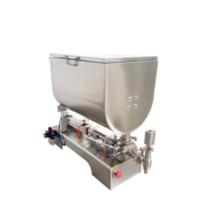 China Semi-automatic Food Filling Machine with Mixer for Chili Sauce /Tomato Paste Filler with Mixer Hopper for sale