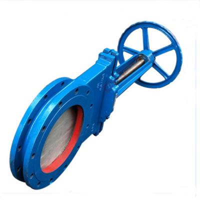 China General Manufacturer Direct Soft Seal Iron Stainless Steel CF8 CF8M WCB Ductile Handle Flange Knife Gate Valve for sale