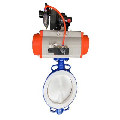 China General High Quality Pneumatic Stainless Steel To Cut PTFE 304 Butterfly Valve for sale