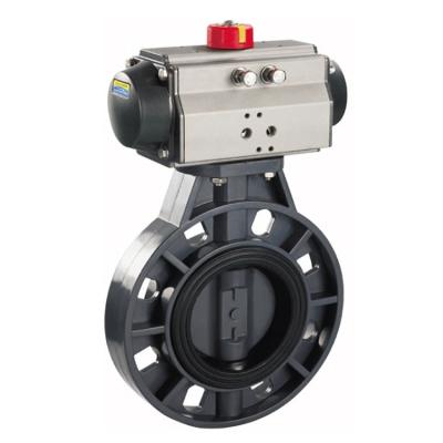 China Double Acting Valve Flange Pneumatic Actuator Powder Aerated Butterfly Valve for sale