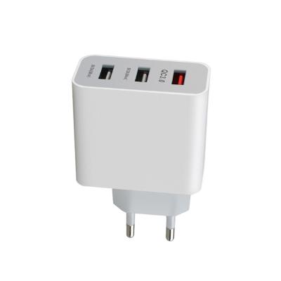 China Mobile Phone QC 3.0 Charging Power Adapter Multi 3 USB Ports EU USA Fast Wall Charger for sale