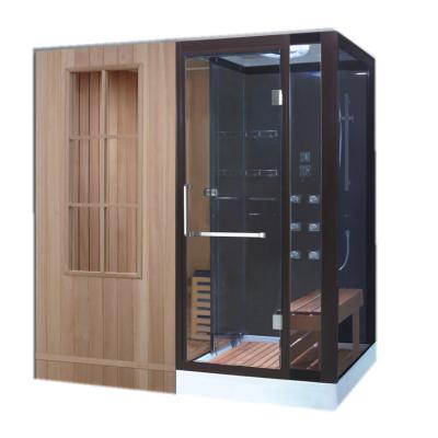 China Computer Control Panel 3person Use Dry Luxury Traditional Wooden Full Body &wet Steam Sauna Room Combined Steam Poland Poland Sauna for sale