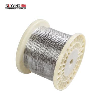 China 304 Good Hardness 1*7 High Tension Stainless Steel Wire Rope 0..9mm Stainless Steel WORKMANSHIP Cable for sale