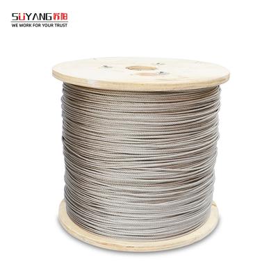 China 304 High Tension 1*7 Stainless Steel Wire Rope 1.2mm Stainless Steel FABRICATION Cable for sale