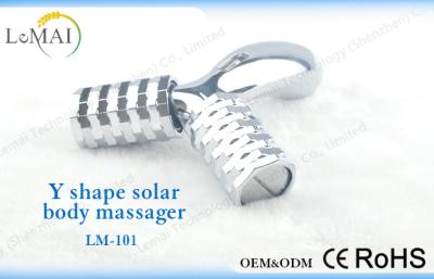 China Silver Handheld Body Massage Roller Chrome Plated For Compacting Skin for sale