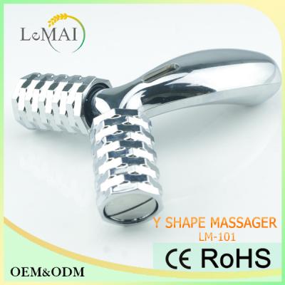 China Big Y Shape Massager Solar Massage Roller 214g Silver Chrome Plating 150*123*40 mm for sale