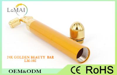 China Ladies Portable Face Vibrator Y Shape 24K Golden Beauty Bar for sale