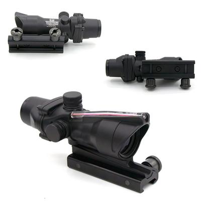 China ACOG 4x32 Green Fiber Optic Scope With Red Mini Dot Sight Duel Illuminated Riflescope For Hunting 185X130X80mm for sale