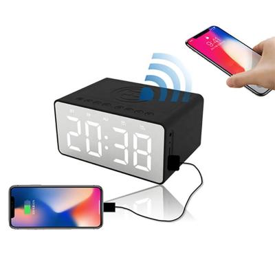 China No Portable Mini Big Noise Led Light Alarm Clock Stereo Radio Charging Speaker for sale