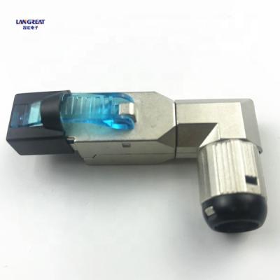 China Network RJ45 Cat6A STP Shielded Field Keystone Jack With Angle for sale