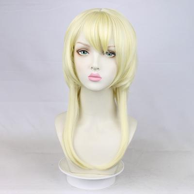 China Straight Wear A Wig With Ying Blonde Wig Simulation Scalp 45CM Natural Well Balanced Perm Genshin Impact Heroine Wig for sale