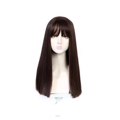 China High Quality Synthetic Natural Straight Daily Wigs Cosplay Hair Wigs 52 cm Long Straight Hair Wave Women's Wigs for sale