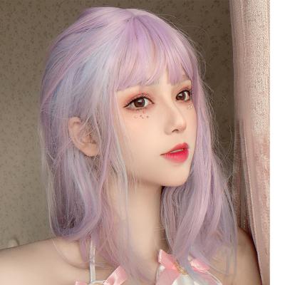 China Daily Use Women Multicolor Silky Straight Wigs Multiple Styles Heat Resistant Synthetic Wigs With Bangs for sale