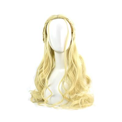 China Harajuku Wig A Song Daenerys Targaryen Cosplay Wigs Ice and Fire Long Curly Gold Hair Heat Resistant Synthetic Wigs for sale