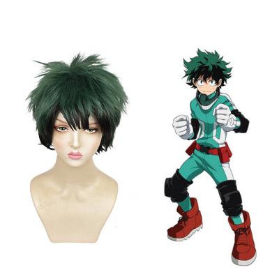 China Wholesale Harajuku Wig My Hero Academia Anime Cosplay Party Hair Synthetic Short Green Black Wig 35cm Midoriya Izuku Mixed Wigs for sale