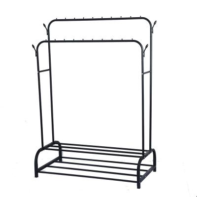 China Multi-Functional Plant Double-Layer Rack Shoe Rack With Tree Branches Rail Shelf Rack Wardrobe Duty Clothes Rack Hanger for sale