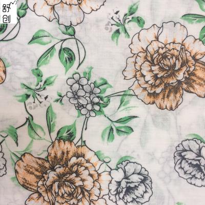 China Newest Linen Apparel Cotton Viscose Printed Fabric for sale