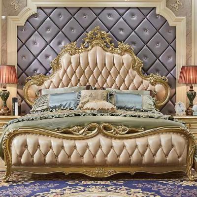 China Adjustable Gold(Others)Villa Style Luxury Royal Home Furniture Antique Bedroom Sets for sale