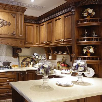 China Custom Solid Wood Environmental Friendly Design Manufacturer Wooden Kitchen Pull Out Cabinet for sale