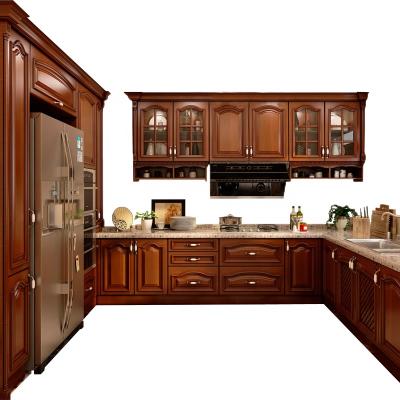 China Environmental Friendly Home Idea Kitchen Furniture Solid Wood Material Kitchens With Islands Designs Cabinets for sale