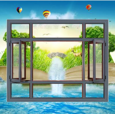 China Modern Design Aluminum Glass Screen Customized Folding Aluminum Casement Window Frame Casement Window for sale