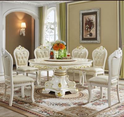 China (Size) New Adjustable Round Italian Tavolo Marble Top and Solid Wood Dining Table and Leg Marble Chair for sale